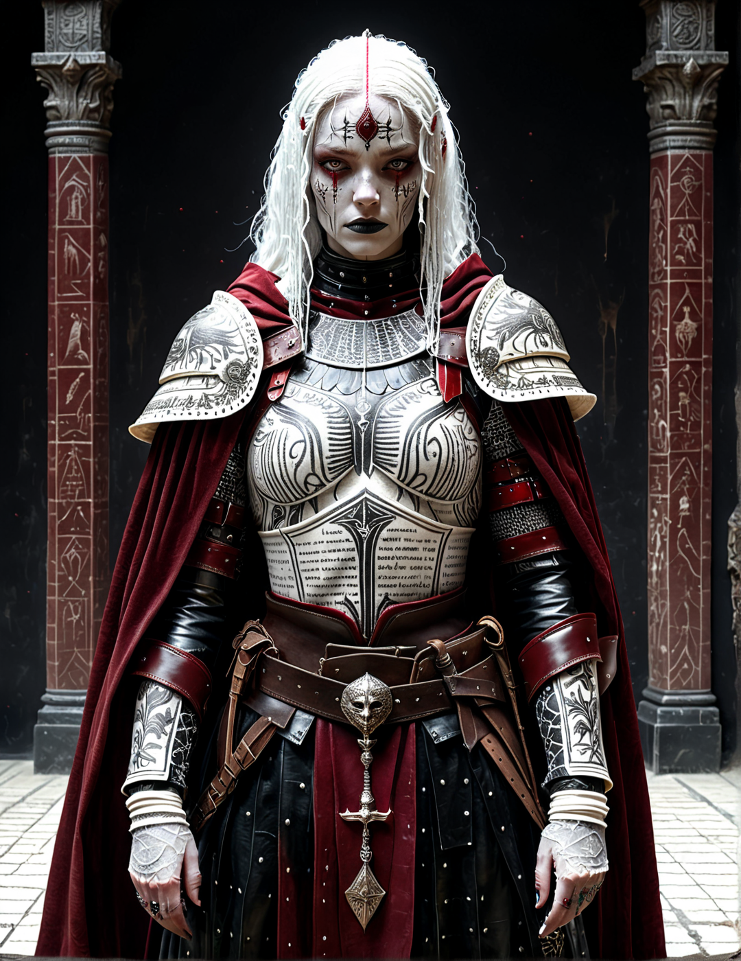 Concept art des Chroniques d'Urum : Zaltak'uun, Prêtresse de sang Ush'tani en tenue de combat